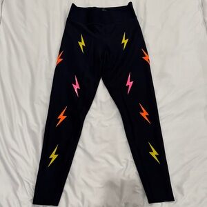 Ultracor Black Leggings with Neon Accents size XL NWT